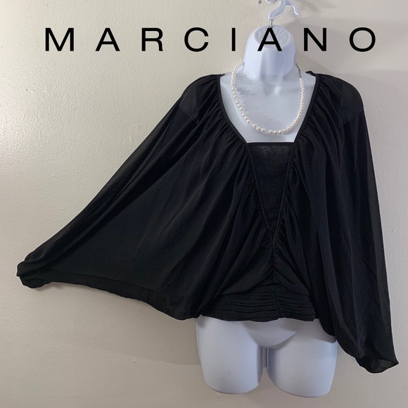 Marciano Chiffon Winged Blouse XS NWT RARE style - Picture 1 of 3